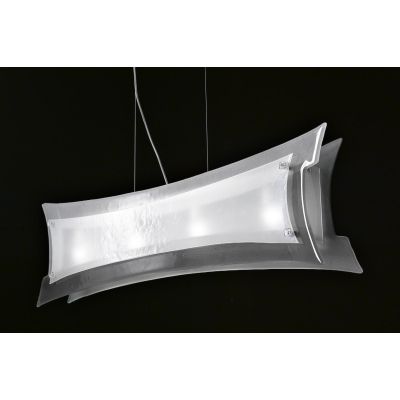 OREGON SOSPENSIONE MODERNA IN VETRO LAVORATO A MANO IN ITALIA 4 COLORI LARGHEZZA CM 105 Familamp - Cristalensi Shop Online