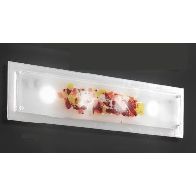ABSTRACUS APPLIQUE MAXI 96X25 IN VETRO LAVORATO A MANO 3 DECORAZIONI MADE IN ITALY Familamp - Cristalensi Shop Online