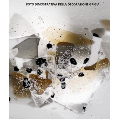 ABSTRACUS SOSPENSIONE 58X58 IN VETRO LAVORATO A MANO 3 DECORAZIONI MADE IN ITALY Familamp - Cristalensi Shop Online