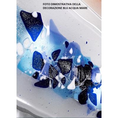 ABSTRACUS SOSPENSIONE 58X58 IN VETRO LAVORATO A MANO 3 DECORAZIONI MADE IN ITALY Familamp - Cristalensi Shop Online