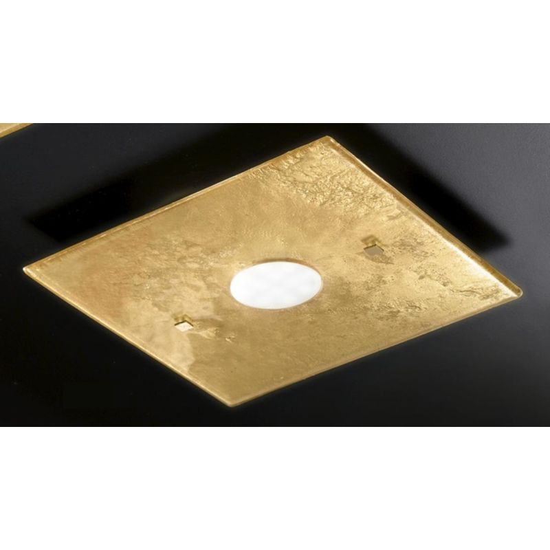 LUCIS PLAFONIERA PICCOLA 30x30 IN VETRO LAVORATO A MANO 7 COLORAZIONI ATTACCO GX53 MADE IN ITALY Familamp - Cristalensi Shop Onl