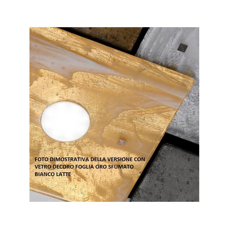 LUCIS PLAFONIERA PICCOLA 30x30 IN VETRO LAVORATO A MANO 7 COLORAZIONI ATTACCO GX53 MADE IN ITALY Familamp - Cristalensi Shop Onl