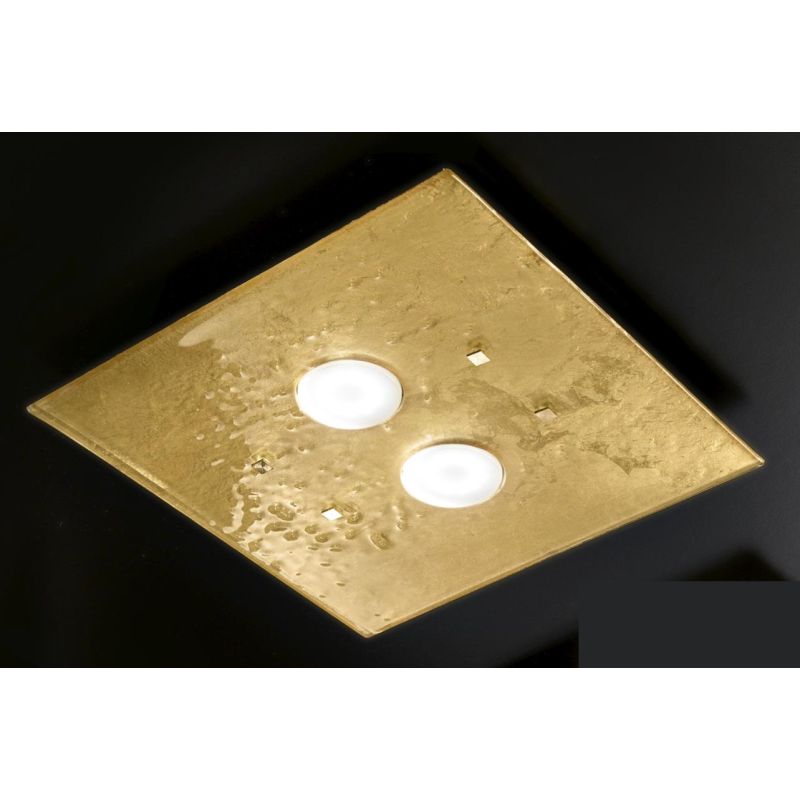 LUCIS PLAFONIERA 38x38 IN VETRO LAVORATO A MANO 7 COLORAZIONI ATTACCO GX53 MADE IN ITALY Familamp - Cristalensi Shop Online