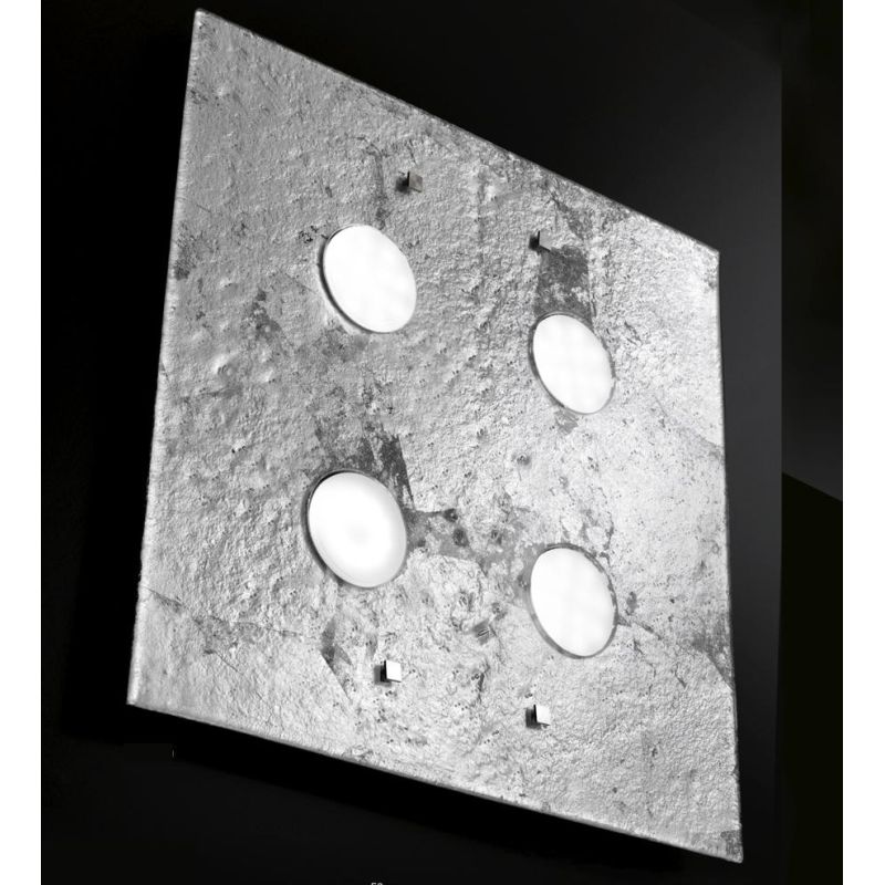 LUCIS PLAFONIERA 48X48 IN VETRO LAVORATO A MANO 7 COLORAZIONI ATTACCO GX53 MADE IN ITALY Familamp - Cristalensi Shop Online