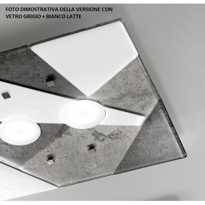 TRIGONO APPLIQUE 60x20 IN VETRO GRIGIO O AZZURRO MADE IN ITALY LAMPADINE 3XGX53 Familamp - Cristalensi Shop Online