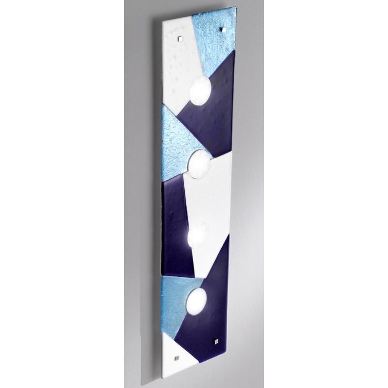 TRIGONO APPLIQUE 96x25 IN VETRO GRIGIO O AZZURRO MADE IN ITALY LAMPADINE 4XGX53 Familamp - Cristalensi Shop Online