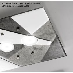 TRIGONO APPLIQUE 96x25 IN VETRO GRIGIO O AZZURRO MADE IN ITALY LAMPADINE 4XGX53 Familamp - Cristalensi Shop Online 2