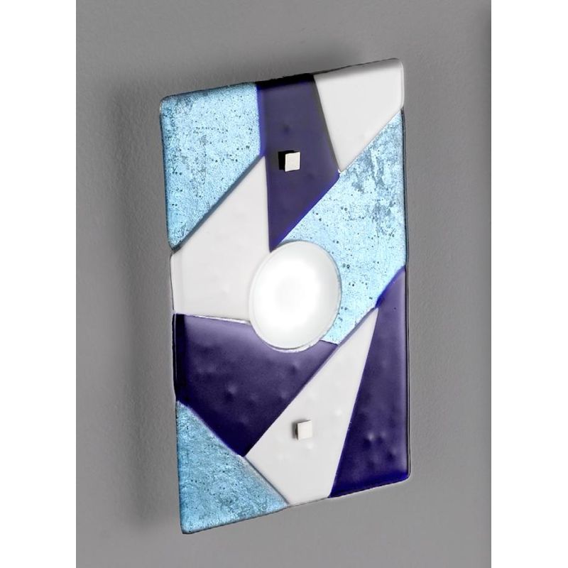 TRIGONO APPLIQUE 30x20 IN VETRO GRIGIO O AZZURRO MADE IN ITALY LAMPADINA GX53 Familamp - Cristalensi Shop Online