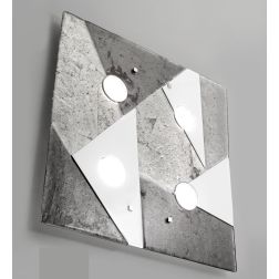 TRIGONO PLAFONIERA 48X48 IN VETRO GRIGIO O AZZURRO MADE IN ITALY LAMPADINE 4XGX53 Familamp - Cristalensi Shop Online