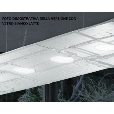 SAN MARCO APPLIQUE IN VETRO CM 60x20 DECORO FOGLIA ORO,ARGENTO O BIANCO MADE IN ITALY Familamp - Cristalensi Shop Online
