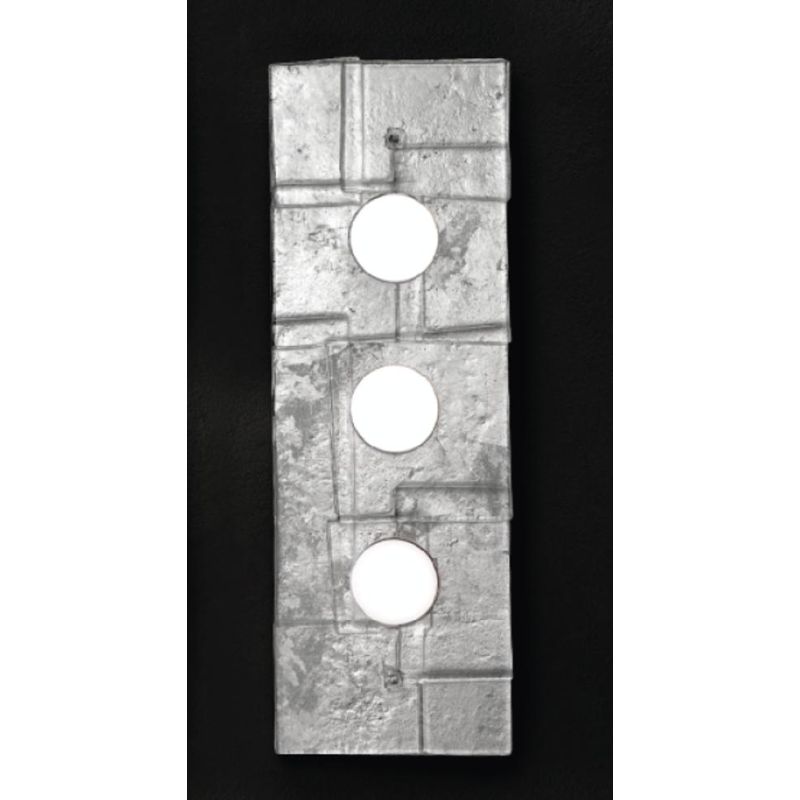 SAN MARCO APPLIQUE IN VETRO CM 60x20 DECORO FOGLIA ORO,ARGENTO O BIANCO MADE IN ITALY Familamp - Cristalensi Shop Online