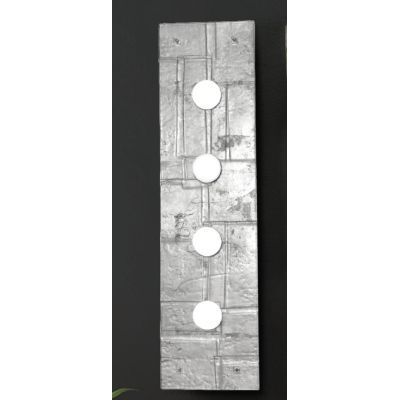SAN MARCO APPLIQUE IN VETRO CM 96X25 DECORO FOGLIA ORO,ARGENTO O BIANCO MADE IN ITALY Familamp - Cristalensi Shop Online