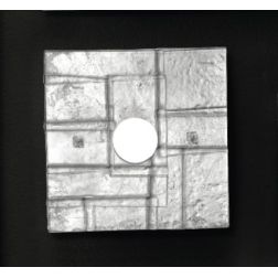 SAN MARCO APPLIQUE IN VETRO CM 30X30 CON DECORO FOGLIA ORO,ARGENTO O BIANCO MADE IN ITALY Familamp - Cristalensi Shop Online 2