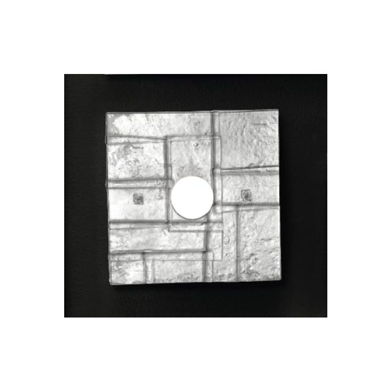 SAN MARCO APPLIQUE IN VETRO CM 30X30 CON DECORO FOGLIA ORO,ARGENTO O BIANCO MADE IN ITALY Familamp - Cristalensi Shop Online