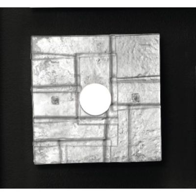 SAN MARCO APPLIQUE IN VETRO CM 30X30 CON DECORO FOGLIA ORO,ARGENTO O BIANCO MADE IN ITALY Familamp - Cristalensi Shop Online