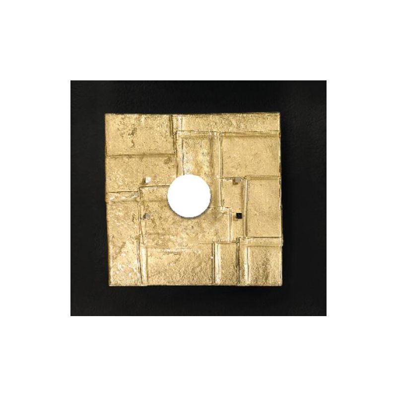 SAN MARCO APPLIQUE IN VETRO CM 30X30 CON DECORO FOGLIA ORO,ARGENTO O BIANCO MADE IN ITALY Familamp - Cristalensi Shop Online