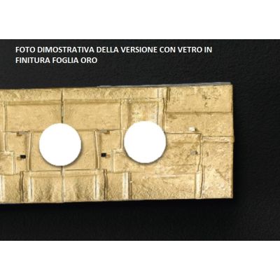 SAN MARCO SOSPENSIONE IN VETRO CM 96X35 CON DECORO FOGLIA ORO,ARGENTO O BIANCO MADE IN ITALY Familamp - Cristalensi Shop Online