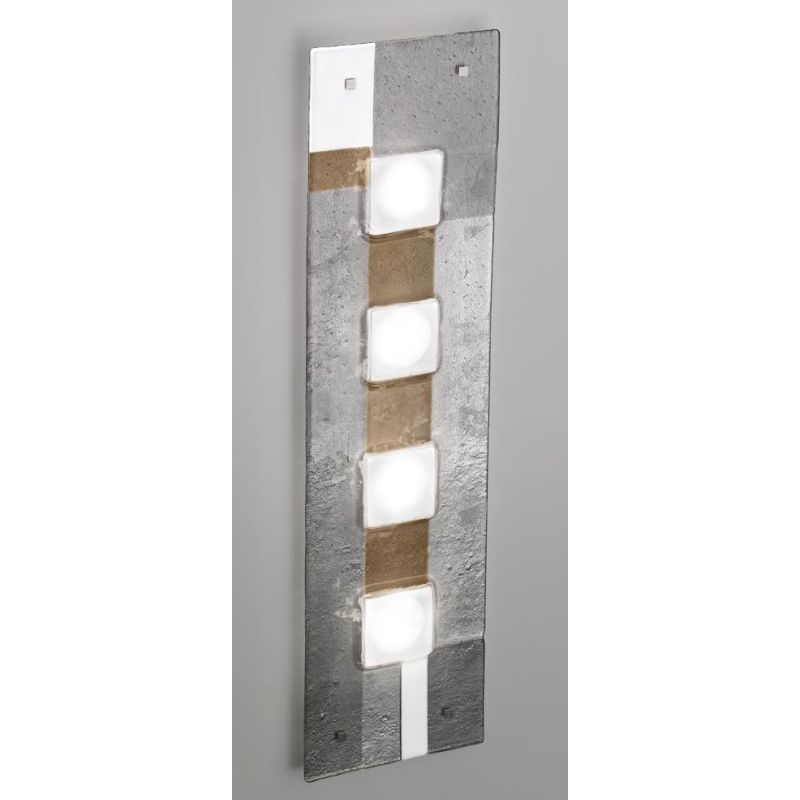 RIALTO APPLIQUE MAXI MODERNA CM 96X25 IN VETRO FUSO CON MIX DI COLORI MADE IN ITALY Familamp - Cristalensi Shop Online