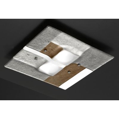 RIALTO PLAFONIERA MODERNA CM 38X38 IN VETRO FUSO CON MIX DI COLORI MADE IN ITALY Familamp - Cristalensi Shop Online