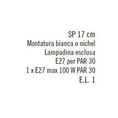 ZEUS PINZA BIANCO, NERO O NIKEL SATINATO FARETTO DIREZIONABILE CON PORTALAMPADE E27 Illuminando - Cristalensi Shop Online
