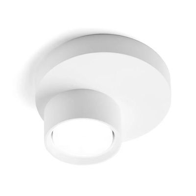 T339 PICCOLA LAMPADA DA SOFFITTO IN GESSO BIANCO VERNICIABILE D16 CM LAMPADINA ATTACCO GX53 Sforzin Illuminazione - Cristalensi