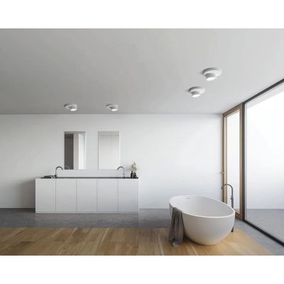 T339 PICCOLA LAMPADA DA SOFFITTO IN GESSO BIANCO VERNICIABILE D16 CM LAMPADINA ATTACCO GX53 Sforzin Illuminazione - Cristalensi