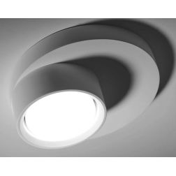 T339 PICCOLA LAMPADA DA SOFFITTO IN GESSO BIANCO VERNICIABILE D16 CM LAMPADINA ATTACCO GX53 Sforzin Illuminazione - Cristalensi 2