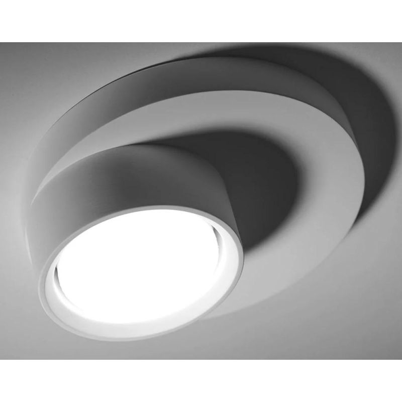 T339 PICCOLA LAMPADA DA SOFFITTO IN GESSO BIANCO VERNICIABILE D16 CM LAMPADINA ATTACCO GX53 Sforzin Illuminazione - Cristalensi