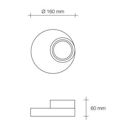 T339 PICCOLA LAMPADA DA SOFFITTO IN GESSO BIANCO VERNICIABILE D16 CM LAMPADINA ATTACCO GX53 Sforzin Illuminazione - Cristalensi