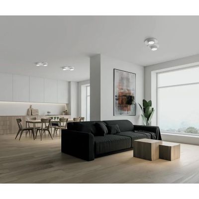 T358 LAMPADA DA SOFFITTO A 2 LUCI IN GESSO BIANCO VERNICIABILE L28,5 CM LAMPADINE ATTACCO GX53 Sforzin Illuminazione - Cristalen