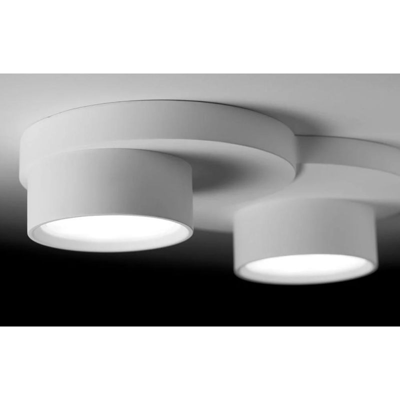 T358 LAMPADA DA SOFFITTO A 2 LUCI IN GESSO BIANCO VERNICIABILE L28,5 CM LAMPADINE ATTACCO GX53 Sforzin Illuminazione - Cristalen