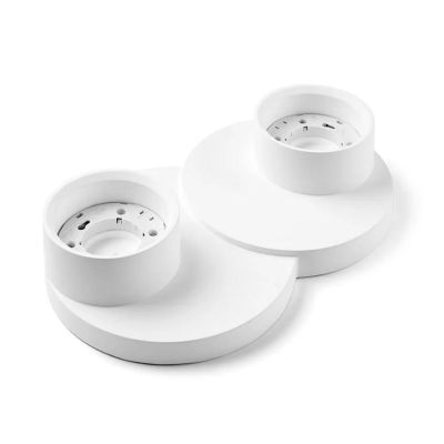 T358 LAMPADA DA SOFFITTO A 2 LUCI IN GESSO BIANCO VERNICIABILE L28,5 CM LAMPADINE ATTACCO GX53 Sforzin Illuminazione - Cristalen