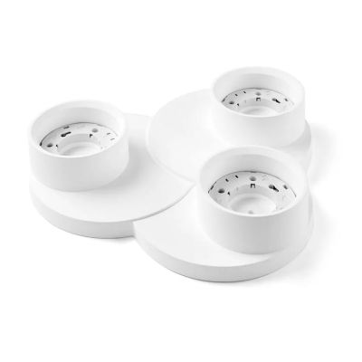 T359 LAMPADA DA SOFFITTO A 3 LUCI IN GESSO BIANCO VERNICIABILE L28 CM LAMPADINE ATTACCO GX53 Sforzin Illuminazione - Cristalensi