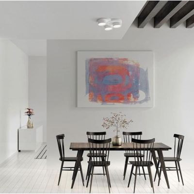 T359 LAMPADA DA SOFFITTO A 3 LUCI IN GESSO BIANCO VERNICIABILE L28 CM LAMPADINE ATTACCO GX53 Sforzin Illuminazione - Cristalensi