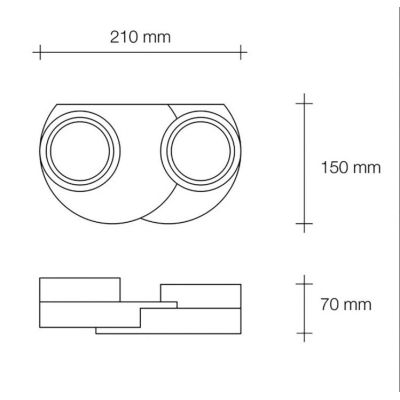 T361 APPLIQUE A 2 LUCI MODERNA IN GESSO BIANCO VERNICIABILE LAMPADINE ATTACCO GX53 Sforzin Illuminazione - Cristalensi Shop Onli