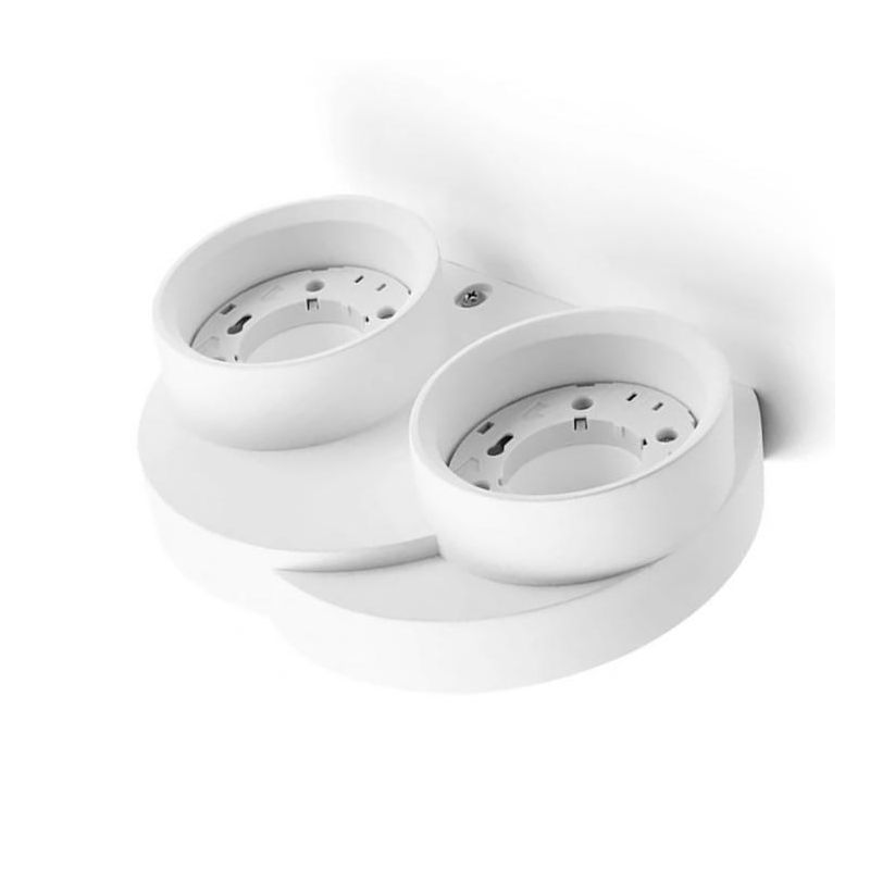 T361 APPLIQUE A 2 LUCI MODERNA IN GESSO BIANCO VERNICIABILE LAMPADINE ATTACCO GX53 Sforzin Illuminazione - Cristalensi Shop Onli