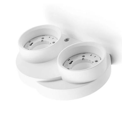 T361 APPLIQUE A 2 LUCI MODERNA IN GESSO BIANCO VERNICIABILE LAMPADINE ATTACCO GX53 Sforzin Illuminazione - Cristalensi Shop Onli