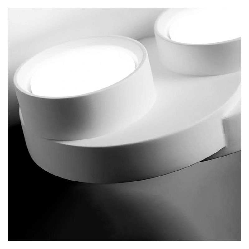 T361 APPLIQUE A 2 LUCI MODERNA IN GESSO BIANCO VERNICIABILE LAMPADINE ATTACCO GX53 Sforzin Illuminazione - Cristalensi Shop Onli