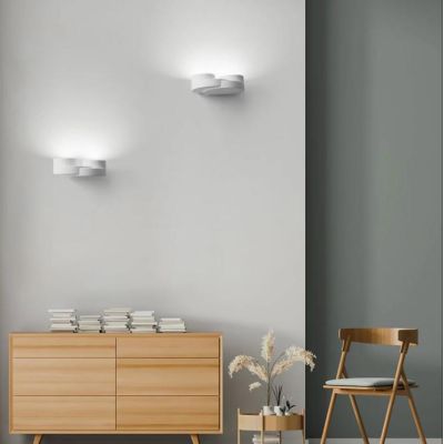 T361 APPLIQUE A 2 LUCI MODERNA IN GESSO BIANCO VERNICIABILE LAMPADINE ATTACCO GX53 Sforzin Illuminazione - Cristalensi Shop Onli