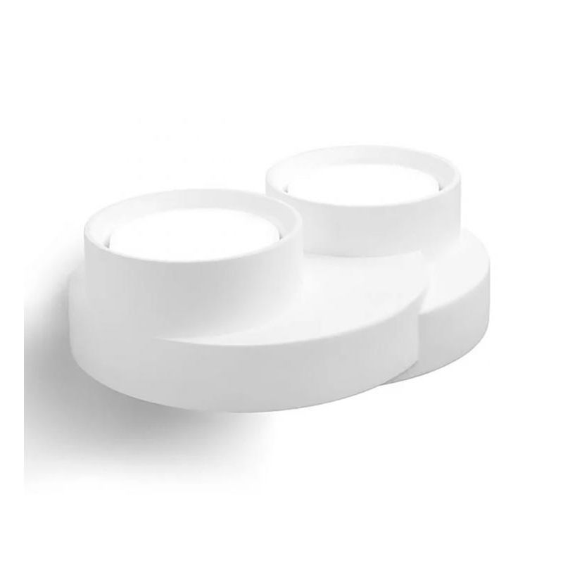 T361 APPLIQUE A 2 LUCI MODERNA IN GESSO BIANCO VERNICIABILE LAMPADINE ATTACCO GX53 Sforzin Illuminazione - Cristalensi Shop Onli