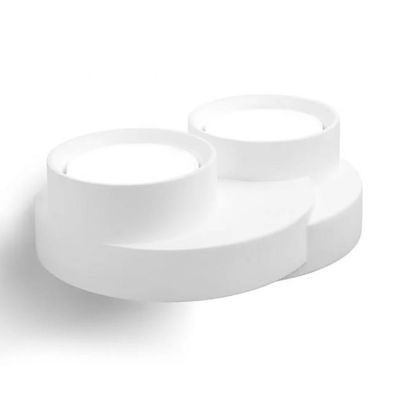 T361 APPLIQUE A 2 LUCI MODERNA IN GESSO BIANCO VERNICIABILE LAMPADINE ATTACCO GX53 Sforzin Illuminazione - Cristalensi Shop Onli