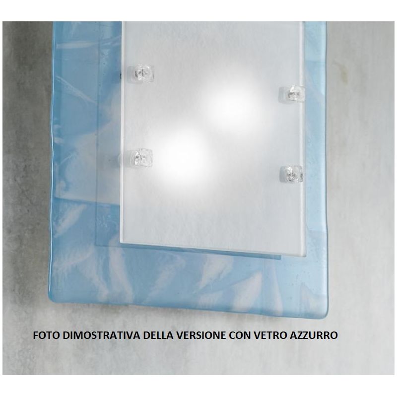 FENICE PLAFONIERA CM 45X45 IN VETRO DISPONIBILE 3 COLORI MODERNA MADE IN ITALY Familamp - Cristalensi Shop Online