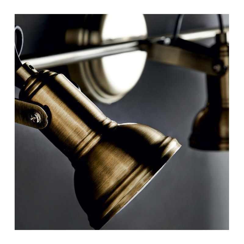 OLD 4 BINARIO PARETE SOFFITTO METALLO BRUNITO FARETTI DIREZIONABILE A LED SOSTITUIBILI Illuminando - Cristalensi Shop Online