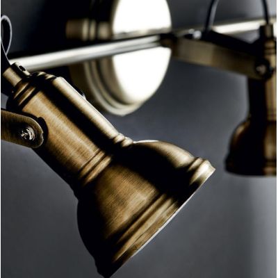 OLD 4 BINARIO PARETE SOFFITTO METALLO BRUNITO FARETTI DIREZIONABILE A LED SOSTITUIBILI Illuminando - Cristalensi Shop Online