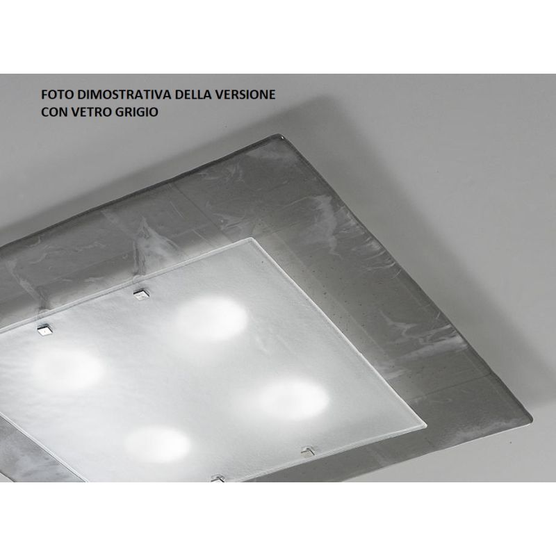 FENICE PLAFONIERA CM 45X45 IN VETRO DISPONIBILE 3 COLORI MODERNA MADE IN ITALY Familamp - Cristalensi Shop Online