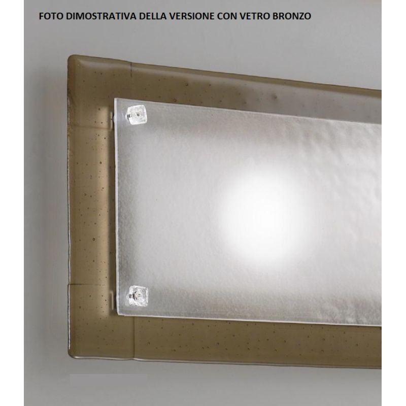 DUCALE APPLIQUE MEDIA 60X20 IN VETRO ROSSO,AMBRA,BRONZO O GRIGIO MADE IN ITALY Familamp - Cristalensi Shop Online