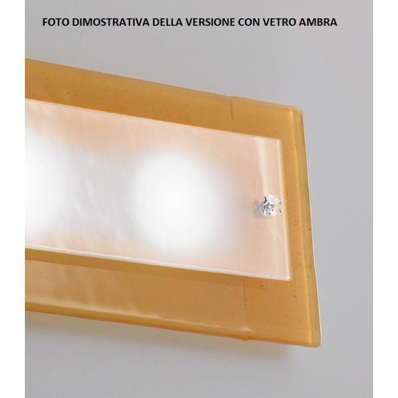DUCALE APPLIQUE GRANDE 96X25 IN VETRO ROSSO,AMBRA,BRONZO O GRIGIO MADE IN ITALY Familamp - Cristalensi Shop Online