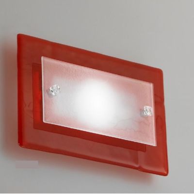 DUCALE APPLIQUE PICCOLA 30X20 IN VETRO ROSSO,AMBRA,BRONZO O GRIGIO MADE IN ITALY Familamp - Cristalensi Shop Online