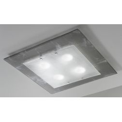 DUCALE PLAFONIERA 58X58 IN VETRO ROSSO,AMBRA,BRONZO O GRIGIO MADE IN ITALY Familamp - Cristalensi Shop Online