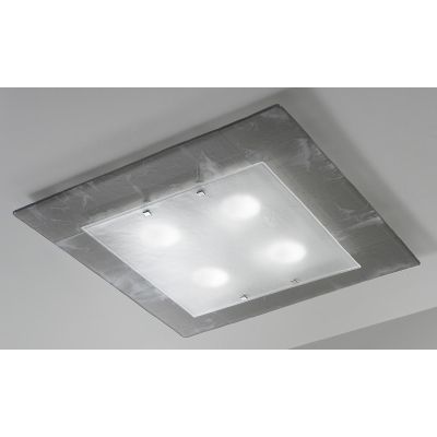 DUCALE PLAFONIERA 58X58 IN VETRO ROSSO,AMBRA,BRONZO O GRIGIO MADE IN ITALY Familamp - Cristalensi Shop Online